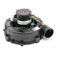 Induced draft blower for HVAC systems. Creates negative pressure to exhaust combustion gases from furnaces or boilers. Suitable for residential and light commercial heating applications.