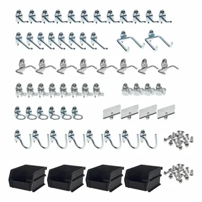 TRITON PRODUCTS Hook and Bin Assortment Kit for Round-Hole Pegboard - Hook, Toolholder & Bin Assortments for Round-Hole Pegboard