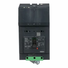 3-pole B-Frame molded case circuit breaker rated 125 A, 525V AC, with a maximum AIR rating of 25kA at 277/408V AC. Features fixed instantaneous trip, ABC phase connection, and I-Line ON End terminal connection. Provides overcurrent protection in electrical distribution systems.