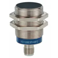 Shielded inductive proximity sensor with built-in connector and 3 wires. Operates on 12-48V DC supply. Detects metallic objects without contact for position sensing, part detection, and machine control in industrial automation