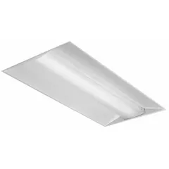 This recessed LED troffer delivers 5400 lumens of 4000K neutral white light at 45 watts. It operates on 120 to 277V AC and supports universal voltage dimming. Suitable for commercial and institutional lighting in offices, schools, and healthcare facilities.