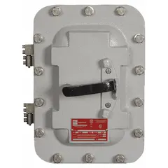 Fusible disconnect switch from the AE Series, rated 30 A and 600 V AC. Designed for use in hazardous locations where flammable gases or dust may be present. Provides overcurrent protection and safe isolation of electrical circuits.