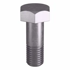 Structural bolt made from Grade B7 steel per ASTM A193. Features a heavy hex head, plain finish, 7/8"-9 thread size, 2-1/2" length, and 2" minimum thread length. Supplied in a small pack without nut. Commonly used in high-pressure and high-temperature applications such as flanged connections and pressure vessels.