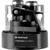 This water filter head connects a filter cartridge to a plumbing system. It features a 3/8 in NPT connection type, overall height of 3 5/8 in, and overall width of 3 3/4 in. Suitable for use in residential or commercial water filtration setups