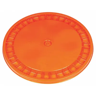 BASCO Pail Lid: Snap-On, 12 1/4 in Overall Dia, Orange, Plastic, FDA Compliant - Snap-On Lids