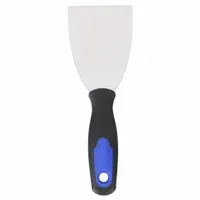 WESTWARD Putty Knife: Bld. Mat. Carbon Steel, Hdl. Mat. Polypropylene/TPR, Flex, Tapered Bld. Shape