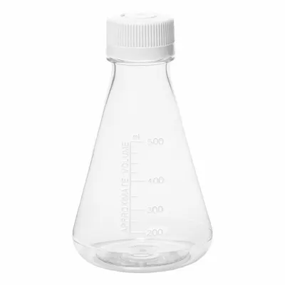OEM Plastic Flasks: Erlenmeyer, PETG, 500 mL, Sterile, Autoclavable - Plastic Erlenmeyer Flasks