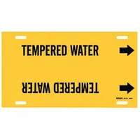 Pipe Marker: Tempered Water, Yellow, Black, Fits 6 to 7 7/8 in Pipe O.D., 1 Pipe Markers (MPN 4140-F)