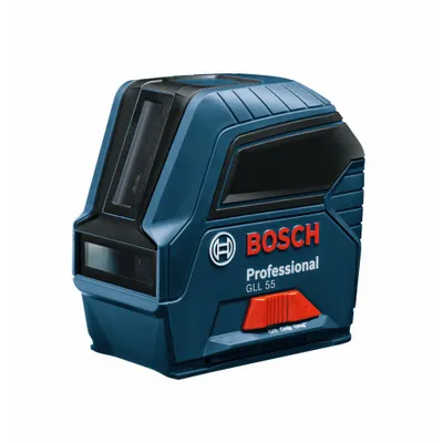 BOSCH Cross Line Laser: 2 Lines and 0 Dots, Red Beam, 0 Planes, ±1/8 in @ 33 ft Accuracy - Cross-Line Laser Levels