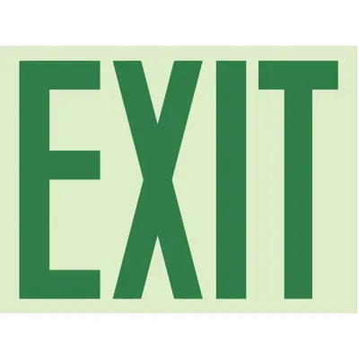 ABILITY ONE Photoluminescent Safety Sign: Plastic, Adhesive Sign Mounting - Exit Signs