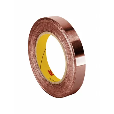 3M Conductive Electrical Tape: 1 in Wd, 6 yd Lg, 2.6 mil Thick, 600 V Volt Rating - Conducting Electrical Tape with Non-Conductive Adhesive