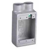 HUBBELL KILLARK Electrical Box: Iron, Rectangular, 1 Gangs, 3/4 in Hub Size, 18 cu in Capacity, Gray (MPN FSS-2M)