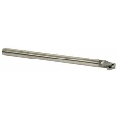 This indexable boring bar features a positive rake geometry and right-hand orientation, designed for internal turning operations on lathes and machining centers. It accommodates replaceable inserts for finishing bores in ferrous materials.