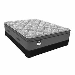 Twin innerspring mattress with a soft knit fabric cover and a gel foam comfort layer. Measures 75 in length, 38 in width, and 13 in height. Suitable for single-bed frames, bunk beds, or guest room use.