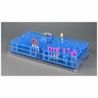 Tube Rack: 2 1/4 in Overall Ht, PETG, Clear, (4) Blood Tube Racks, 4 Compartments, Benchtop (MPN BLDTRY5x9.5)