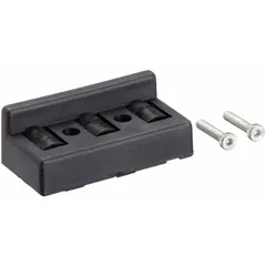 Roller element used as a connector component in structural framing systems. Constructed from PA6 GF30 material, it measures 30 mm x 40 mm and is black in color. Suitable for guiding or supporting linear or rotary motion in industrial machinery and conveyor systems.