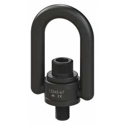 ADB HOIST RINGS Hoist Ring: Pivot/Swivel, Black Oxide-Coated Steel, M30-3.50 - High-Strength Forged Pivot & Rotate Hoist RIngs