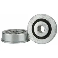 This sealed close-tolerance conveyor roller bearing has a 2.13 in outer diameter and a load rating of 330 lb. Designed for use with a 7/16 in axle, it is suited for material handling systems in industrial environments where protection against dust and moisture is required