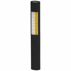 This flashlight provides 150 lumens of light output with a 10-hour run time at maximum brightness. It features two light outputs and is powered by the included 4 AA batteries. Suitable for inspections, maintenance, and other tasks requiring reliable illumination in low-light environments.