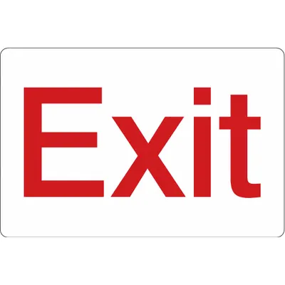 CONDOR Facility Sign: Acrylic, Adhesive Sign Mounting, 6 in x 9 in Nominal Sign Size - Exit Signs