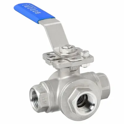 BONOMI 956N-1/2" T-Port Stainless Steel Ball Valve - T-Port Stainless Steel Ball Valves
