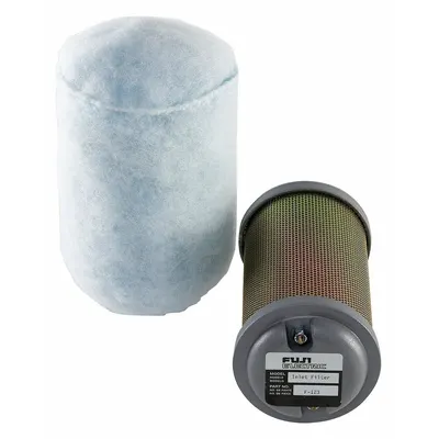 FUJI ELECTRIC Inlet Filter with Cover: 3 7/8 in Outside Dia, Threaded Connection - Inlet Filters with Covers for Regenerative Blowers