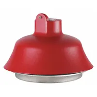 Red pendant-mount base for mounting warning lights. Overall width 8 13/16 inches. Designed for use with FEDERAL SIGNAL 24XSTHI-CN model. Provides a stable mounting solution for visual signaling in industrial environments
