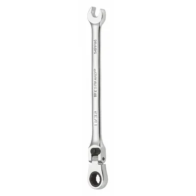 WESTWARD Combination Wrench: Alloy Steel, Chrome, 11/32 in Head Size, 6 in Overall Lg - SAE 12-Point Ratcheting Combination Wrenches