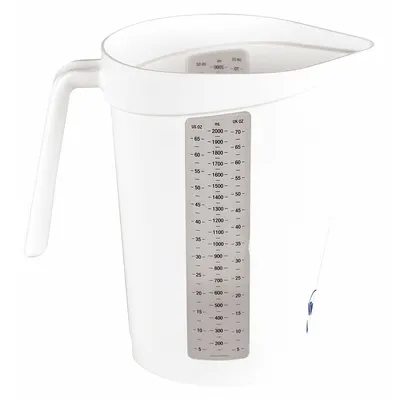 VIKAN Measuring Cup: Dry/Liquid, 67.6 fl oz Capacity, Polypropylene, White - Plastic Measuring Cups