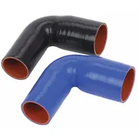 FLEXTECH Elbow Reducer: 2 1/2 in_3 in Hose Inside Dia., 12 in Hose Lg, Blue, Silicone, Silicone (MPN R90-250/300)