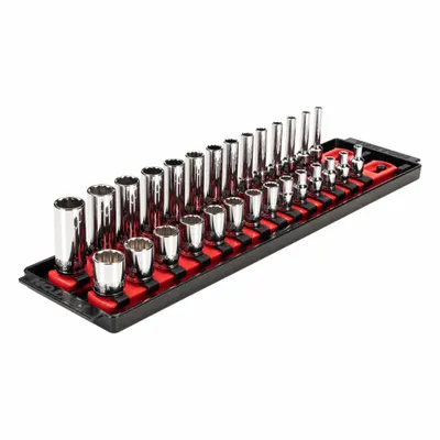 TEKTON 28-Piece 1/4 in Drive 12-Point Metric Socket Set (4-15 mm) SHD90214 - SAE & Metric Socket Sets