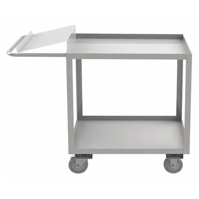 DURHAM MFG Utility Cart: 1,200 lb, 2 Shelves, 45 in L x 18 in W x 39 in H Overall Dim - Corrosion-Resistant Order-Picking Utility Carts with Lipped Metal Shelves