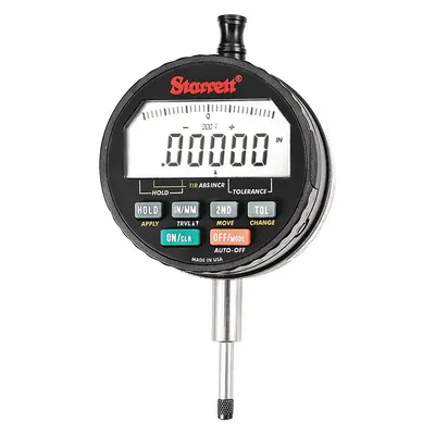 STARRETT Digital Indicator with Non-Removable Flat Back - Digital Indicators with Non-Removable Flat Back