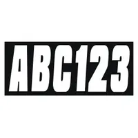 Letter and Number Label Set: 3 in Character Ht, Indoor/Outdoor, Non-Reflective, Proprietary, White (MPN GWHI350EC)