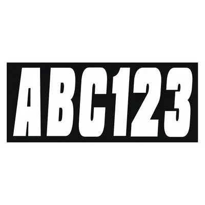 HARDLINE PRODUCTS Letter and Number Label Set: 3 in Character Ht, Indoor/Outdoor, Non-Reflective - Die-Cut Permanent Letters & Numbers