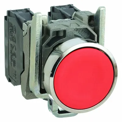 SCHNEIDER Flush Push Button Operator: Non-Illuminated, Flush Profile, Metallic, 22 mm - Flush-Mount Push Buttons