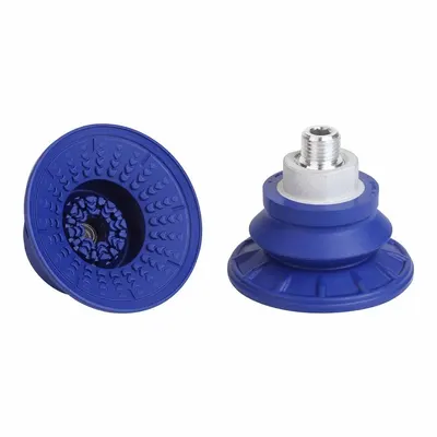 SCHMALZ Vacuum Pad Assembly: Bellows, 1.5 Folds, G1/4 in, 67 mm Pad Dia, NBR, Blue - Bellows Type Automotive Industry Vacuum Pad Assemblies
