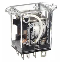 OMRON Flange Mount Relay: Surface (Top Flange) Mounted, 10 A Current Rating, 24V DC, DPDT (MPN LY2F-DC24)