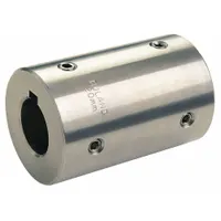 RULAND MANUFACTURING Rigid Shaft Coupling: 14 mm Bore Dia 1, 14 mm Bore Dia 2, Round Keyed, Metric (MPN MSCC-14-14-SS)