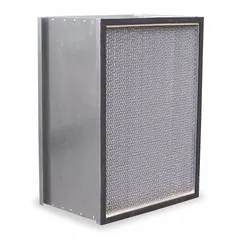 Pleated air filter designed for negative air machines used in construction and remediation to capture airborne particulates. Nominal dimensions: 24 in width, 18 in height, 12 in depth. Compatible with manufacturer model MI1600V.