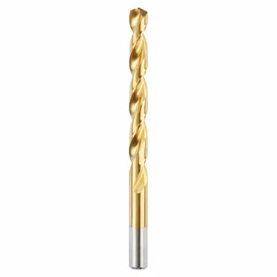 MILWAUKEE Jobber Length Drill Bit: 23/64", 135° Split Point, TiN-Coated HSS - Chip-Clearing High-Speed Steel Jobber-Length Drill Bits