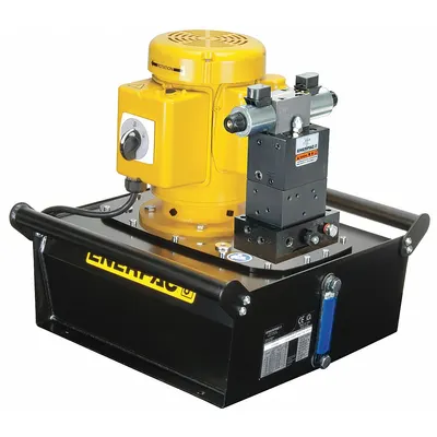 ENERPAC Hydraulic Pump: 10,000 psi Max. Op Pressure, 120 cu in/min Max. Flow Rate - Corded High-Power Stationary Electric Hydraulic Pump Units