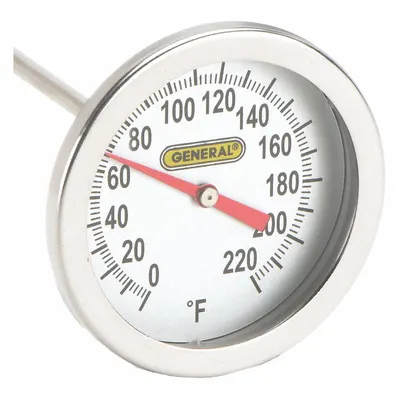 GENERAL Back-Mount Fixed-Angle Thread-Mount Dial Thermometer - Back-Mount Fixed-Angle Thread-Mount Dial Thermometers
