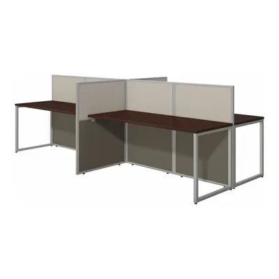 BUSH BUSINESS FURNITURE Office Cubicle with Privacy Panels, Cherry, 119 in Wd - Office Cubicles with Privacy Panels