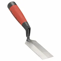 Square-blade margin trowel with a 1 1/2-inch blade width. Used for applying and smoothing mortar in tight spaces such as corners and along edges in masonry work.
