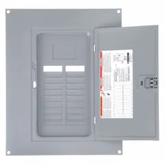 Non-vented door cover for Square D QO load centers. Includes door, NEMA 1 rated for indoor use. Designed for surface mounting with compatible enclosure box Mfr. No. QO120L125PG. Suitable for residential or light commercial electrical panels to protect circuit breakers and wiring from dust and accidental contact.