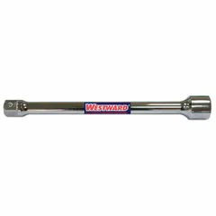 Chrome-plated socket extension with 1-inch input and output drive sizes. 16-inch overall length extends reach of 1-inch drive socket wrenches to access fasteners in deep or recessed areas. Suitable for heavy equipment maintenance, automotive repair, and industrial assembly.