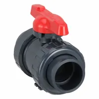 ASAHI Manual Two-Way Ball Valve: 2 1/2 in, PVC, Straight, Socket x Socket, Full Port Ball Port, Tee (MPN 111605025)