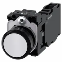 SIEMENS Flush Push Button Operator: Non-Illuminated, Flush Profile, Non-Metallic, 22 mm, 1NO/1NC (MPN 3SU1100-0AB60-1FA0)