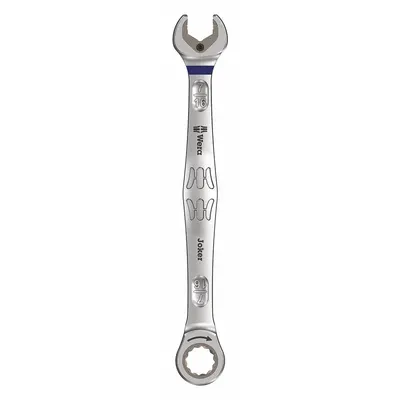 WERA Combination Wrench: Alloy Steel, Nickel Chrome, 7/16 in Head Size - SAE Spline Ratcheting Combination Wrenches